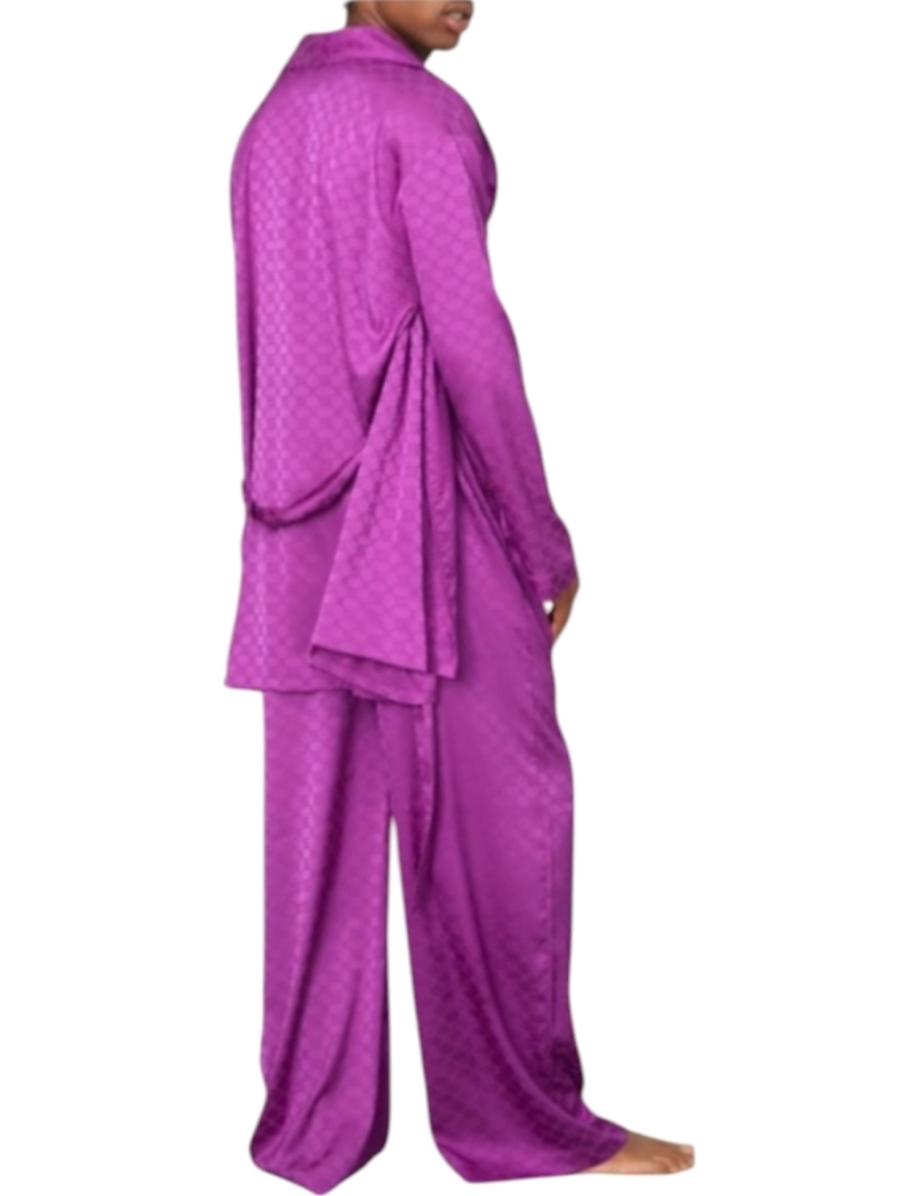 Savage X Fenty smoking PJ Set In monogram jacquard satin In Purple..Size Medium